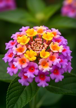 Colorful Lantana Flower Cluster