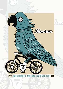 Samiam - Psychedelic Parrot on a Bike Poster
