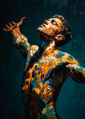 Palette Knife Male Figure Painting