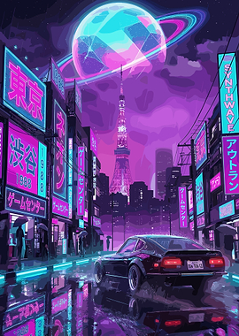 Retro Synthwave Cityscape