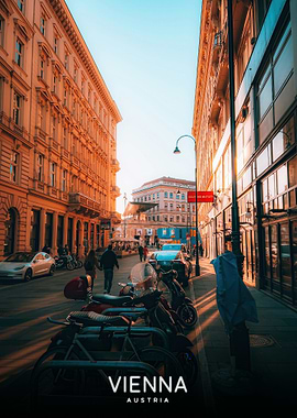 Vienna Street Scene at Sunset