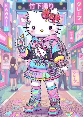 Hello Kitty in Harajuku Street Style