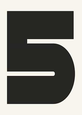 Bold Black Number 5