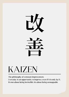 Kaizen Japanese Kanji Poster