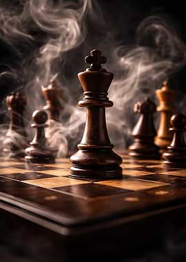 Chess King in Smoke