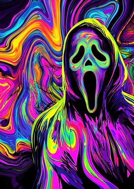 Psychedelic Ghostface Scream Mask