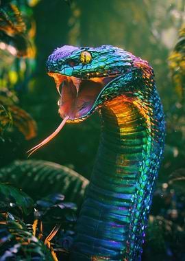 Iridescent Snake in Jungle