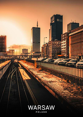 Warsaw Cityscape at Sunset