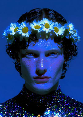 Man with Flower Crown and Glitter