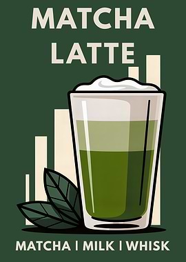 Minimalist Retro Matcha Latte