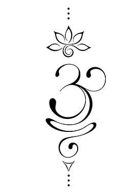 Om Symbol with Lotus and Dots