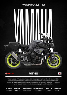 Yamaha MT-10 Motorcycle Poster