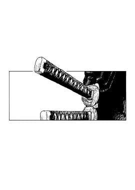 Hand holding a katana