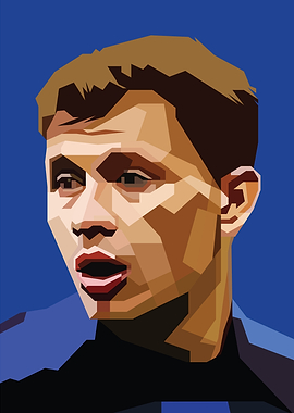 Nicolo Barella Rising Energy — Minimalist Football Portrait