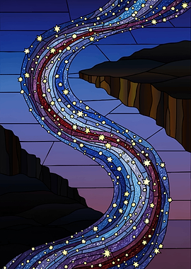 Stained Glass River of Stars