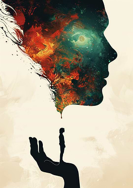 Cosmic Head Silhouette