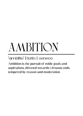Ambition Definition white background