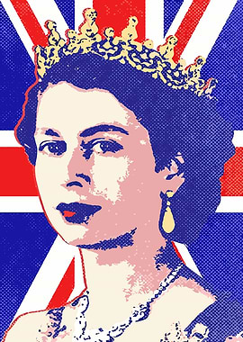 Queen Elizabeth II Pop Art Portrait