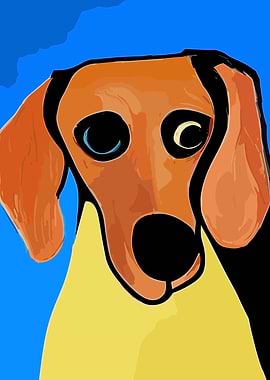 Red Dachshund Dog Portrait