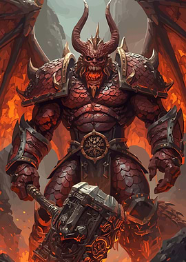 Demonic Warrior with Hammer