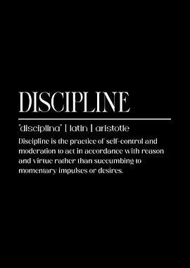 Discipline Definition Poster black background