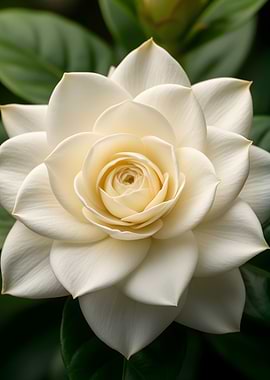 Close-up of a white gardenia flower