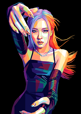 Colorful Pop Art Portrait of Rosé