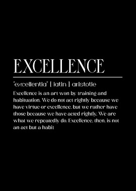 Excellence Quote black bacckground