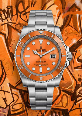 Rolex Submariner Orange Dial Watch