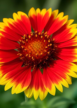 Close-up of a Red and Yellow Flower