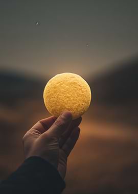 Hand Holding Glowing Yellow Sphere