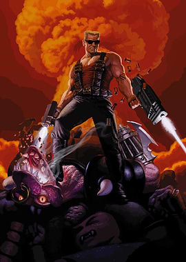 Duke Nukem Standing on Aliens