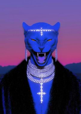 Blue Panther with Jewels