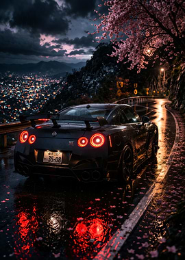 Sport Car on a Wet Road