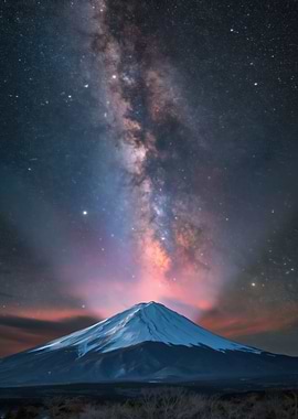Mount Fuji Under the Milky Way
