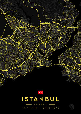 Istanbul Map Obsidian Gold City Map