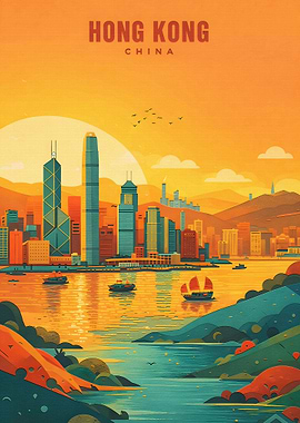 Hong Kong Skyline at Sunset