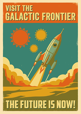 Visit the Galactic Frontier Retro Art