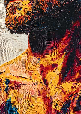 Textured Swirl Abstract Male Body Art Painting