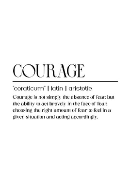 Courage Definition white background