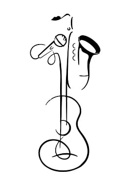 Abstract Musical Instruments and Microphone