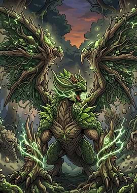 Nature Dragon in Forest