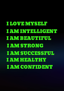 Inspirational Affirmations on Black Background