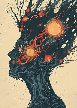 Cosmic Head Silhouette