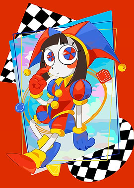 Jester Character with Abstract Background