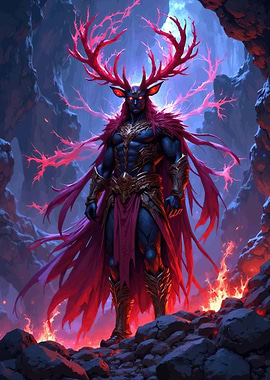 Dark Fantasy Antlered Warrior