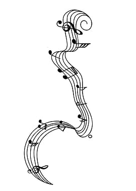 Musical Notes Flowing