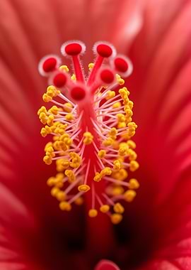 Macro shot of a hibiscus stamen