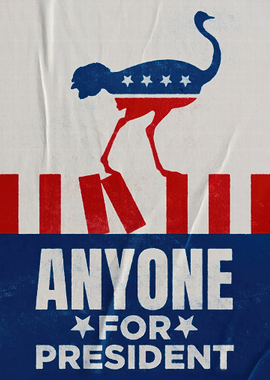 Ostrich for President Campaign Poster