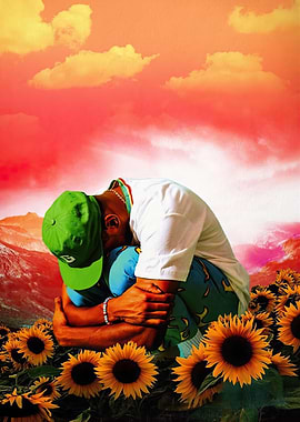 Man in Sunflower Field